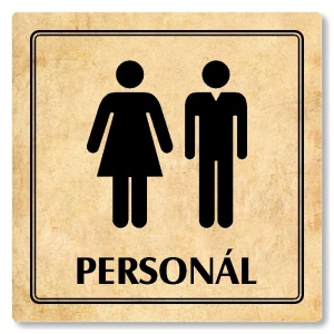 WC společné, personál, 80x80mm, pergamen, Utah